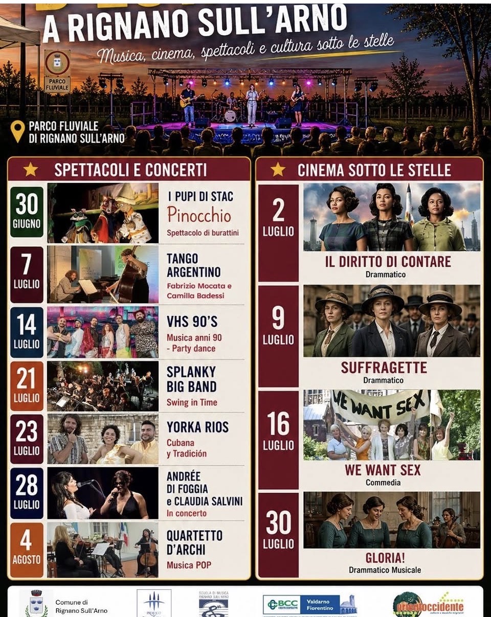 Musica, cinema, spettacoli e cultura sotto le stelle