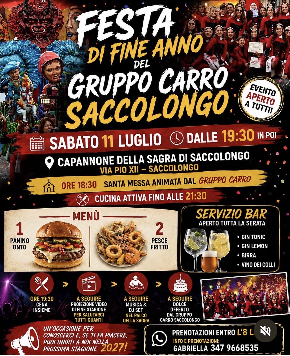 Festa di fine anno del Gruppo Carro Saccolongo