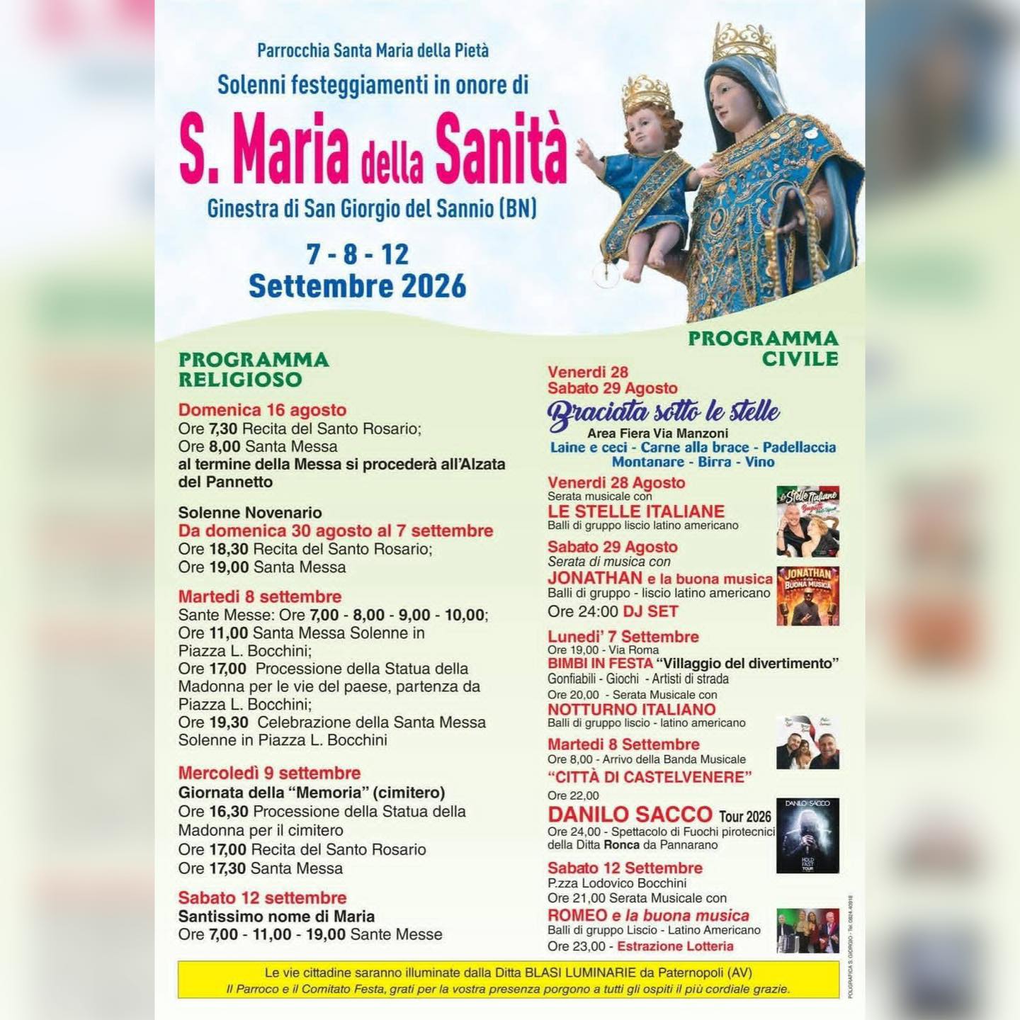Festeggiamenti in onore di S. Maria della Sanità